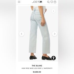 Joe’s Jeans The Blake High Rise Wide Leg Crop Maternity 27 - NWOT
